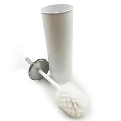 White Toilet Brush and Holder Set for Bathrooms