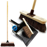 Outdoor Broom, Dustpan & Brush Set with Bassine Broom