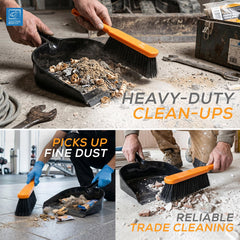 TRADE Jumbo Dustpan and Large Brush Set – Heavy Duty Builders Cleaning Set