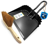 12" Metal Dustpan and Brush Set | Heavy Duty Soft Bristle Sweeper