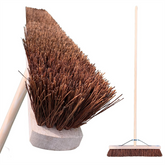 24" Newman & Cole Stiff Bassine Broom with 4ft6 Handle & Metal Stay