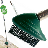 Wire Weed Brush with Scraper | Long Handle Patio & Driveway Cleaner