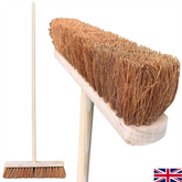 18" Soft Coco Broom with Wooden Handle for Dry Sweeping