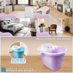 Lilac Mop Bucket with Wringer | 13L Cleaning Bucket