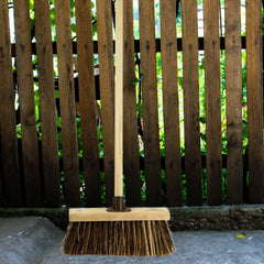 13" Newman & Cole Bass & Cane Flat Broom with Handle
