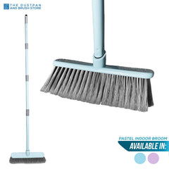 Indoor Sweeping Broom – Soft Bristle Floor Brush Duck Egg or Lilac