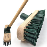 9" Stiff PVC Deck Scrub Floor Scrubbing Brush and 4ft Wooden Handle