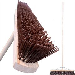 24" Newman & Cole Stiff PVC Broom with Metal Stay & Wooden Handle