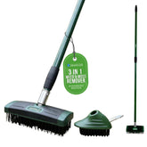 3 in 1 Block Paving Weeding Brush with Telescopic Handle 140cm