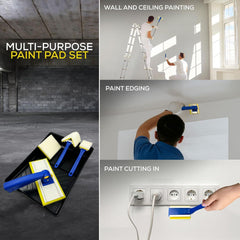 Paint Pad Set with Tray for Walls, Ceilings & Edging