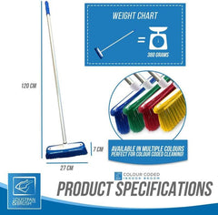 Blue Colour Coded Broom Head & Handle