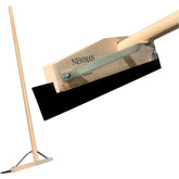 18" Newman and Cole Wooden Floor Squeegee with Tapered Handle