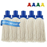 Blue Colour Coded Cotton Mop Heads 12PY Pack of 5