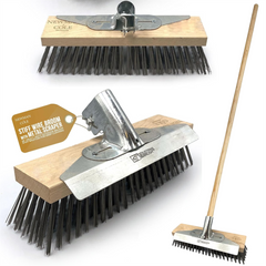 Newman & Cole 12" Wire Broom with Scraper & Handle