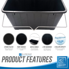 15L Paint Scuttle Bucket for Rollers & Window Cleaning