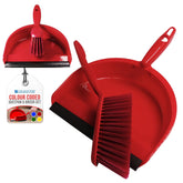 Red Colour Coded Dustpan and Brush Set