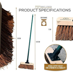10" Newman & Cole Soft Coco Broom with Green Metal Handle