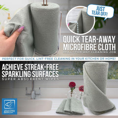 Microfibre Roll Cloth 50 Sheets | Tear Away Cleaning Cloths