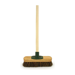 9" Heavy Duty Deck Scrub Brush with Wooden Handle