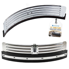 22" Curved Metal Floor Squeegee Head with Rubber Blade
