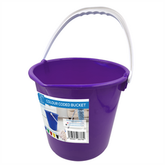 Purple 10L Colour Coded Cleaning Bucket with Spout