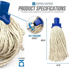 Blue Colour Coded Cotton Mop Head 12PY