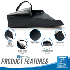 Traditional Black Metal Hooded Dustpan