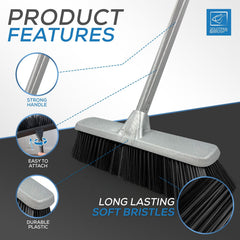 Silver Indoor Soft Sweeping Broom with Screw Fit Handle