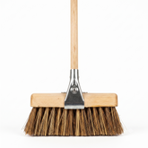 13" Saddle Back Bass Cane Yard Brush with Handle | Stiff Broom