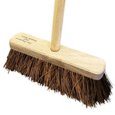 10" Stiff Bassine Broom with Wooden Handle – Outdoor Yard Brush