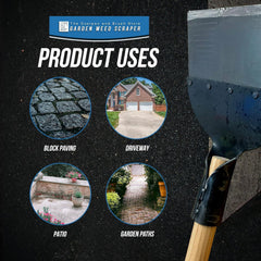 Garden Floor Scraper with Handle for Weeds, Moss & Patios