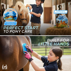 Equi-Neat Kids Horse Grooming Kit Blue – 5 Piece Set