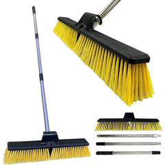 24" Heavy Duty Yard Broom with Long Metal Handle