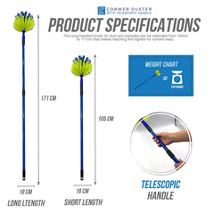Telescopic Cobweb Brush for Ceilings and Corners
