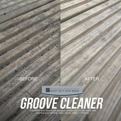 Heavy Duty Deck Scrub with Metal Scraper & Wooden Handle