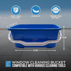 Blue Rectangle Window Cleaning Bucket 42cm – Squeegee Bucket