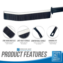 Narrow Long Gap Crevice Cleaning Brush - Single or Pack of 10