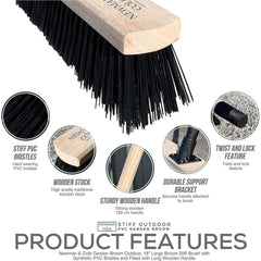18" Newman & Cole Stiff PVC Broom with Screw Fit Wooden Handle