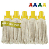 Yellow Colour Coded Cotton Mop Heads 12PY Pack of 5