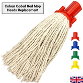 Red Colour Coded Cotton Mop Head 12PY