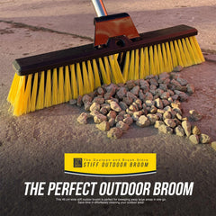 18 Inch Yard Broom with Multi Section Handle – Outdoor Sweeping Brush