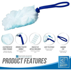 Fluffy Duster with 20 Refills & Handle | Dust Cleaning Tool