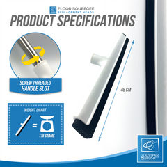45cm White Floor Squeegee Replacement Head | Foam Blade