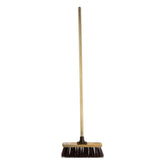 10" Newman & Cole Stiff PVC Broom with Wooden Handle - Outdoor Sweeper