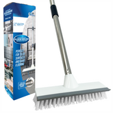 Deck Floor Scrubbing Brush with 4 Piece Handle & Squeegee