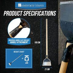 Garden Floor Scraper with Handle for Weeds, Moss & Patios