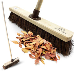 18" Newman & Cole Bassine Broom with Handle | Heavy Duty Outdoor Brush