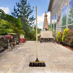 12" Newman & Cole Stiff PVC Broom with Wooden Handle