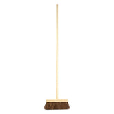 10" Newman & Cole Stiff Bassine Broom with Wooden Handle - Outdoor