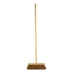 12" Newman & Cole Soft Coco Broom with Handle | Indoor Sweeping Brush